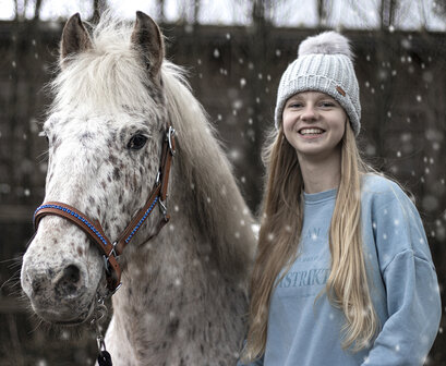 Leren halster licht blauw