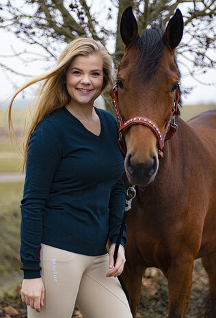 Halster leer oranje en crystal